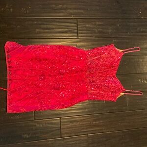 BEAUTIFUL!! Sherri Hill Size 4 pink dress with Sequins